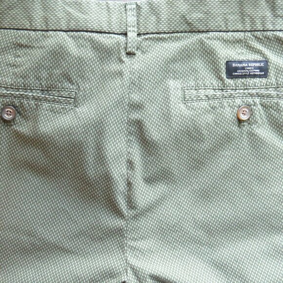 Banana Republic Aiden Chino Green Print Men's 32x32 - Picture 7 of 11